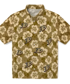 Anaheim Ducks Hawaiian Shirt - Hibiscus Cluster