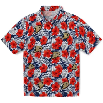 Anaheim Ducks Hawaiian Shirt - Hibiscus Fiesta
