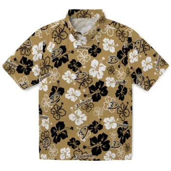 Anaheim Ducks Hawaiian Shirt - Hibiscus Flower Design