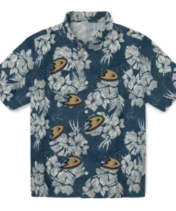 Anaheim Ducks Hawaiian Shirt - Hibiscus Flowers