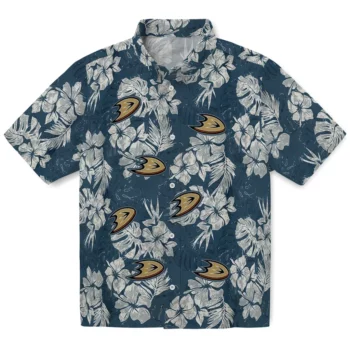 Anaheim Ducks Hawaiian Shirt - Hibiscus Flowers