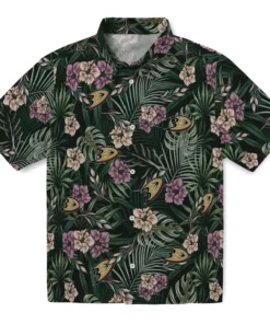 Anaheim Ducks Hawaiian Shirt - Hibiscus Leaves Pattern