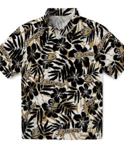 Anaheim Ducks Hawaiian Shirt - Hibiscus Overlay