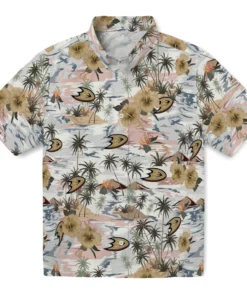 Anaheim Ducks Hawaiian Shirt - Hibiscus Seaside