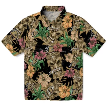 Anaheim Ducks Hawaiian Shirt - Hibiscus Tiki Jungle