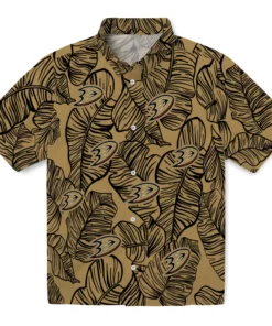 Anaheim Ducks Hawaiian Shirt - Leaf Outline