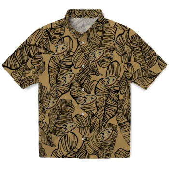 Anaheim Ducks Hawaiian Shirt - Leaf Outline