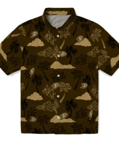 Anaheim Ducks Hawaiian Shirt - Palm And Clouds
