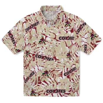 Arizona Coyotes Hawaiian Shirt - Hibiscus Overlay