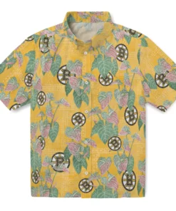 Boston Bruins Hawaiian Shirt - Anthurium Overlay