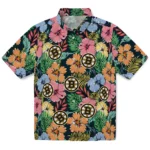 Boston Bruins Hawaiian Shirt - Brilliant Hibiscus Garden