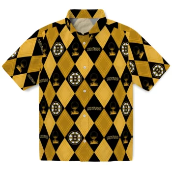 Boston Bruins Hawaiian Shirt - Golfing Plaid