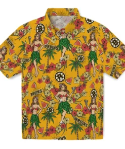 Boston Bruins Hawaiian Shirt - Hawaiian Girls Design