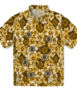 Boston Bruins Hawaiian Shirt - Hibiscus Blooms