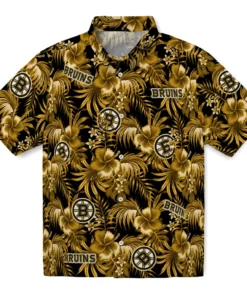 Boston Bruins Hawaiian Shirt - Hibiscus Exotic