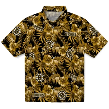 Boston Bruins Hawaiian Shirt - Hibiscus Exotic