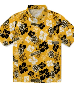 Boston Bruins Hawaiian Shirt - Hibiscus Flower Design