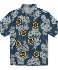 Boston Bruins Hawaiian Shirt - Hibiscus Flowers