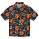 Boston Bruins Hawaiian Shirt - Hibiscus Foliage
