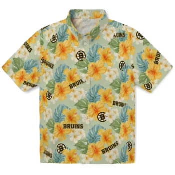 Boston Bruins Hawaiian Shirt - Hibiscus Mood