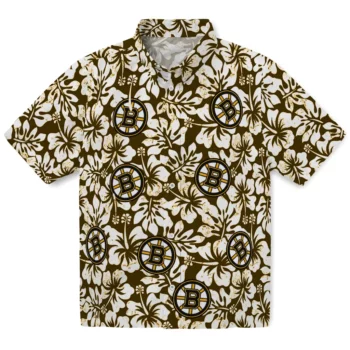Boston Bruins Hawaiian Shirt - Hibiscus Motif