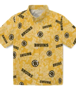 Boston Bruins Hawaiian Shirt - Hibiscus Oasis
