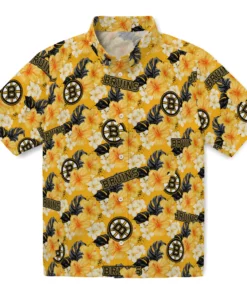 Boston Bruins Hawaiian Shirt - Hibiscus Tropics