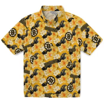 Boston Bruins Hawaiian Shirt - Hibiscus Tropics