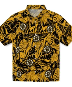 Boston Bruins Hawaiian Shirt - Monstera Layer