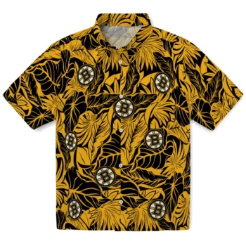 Boston Bruins Hawaiian Shirt - Monstera Layer