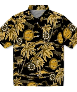 Boston Bruins Hawaiian Shirt - Palm Sunset