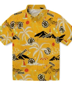 Boston Bruins Hawaiian Shirt - Palm Tree Island