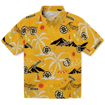 Boston Bruins Hawaiian Shirt - Palm Tree Island