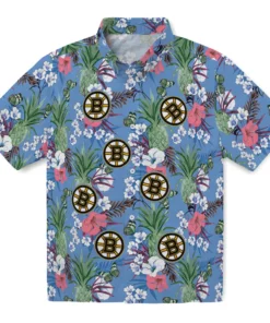 Boston Bruins Hawaiian Shirt - Pineapple Bouquet