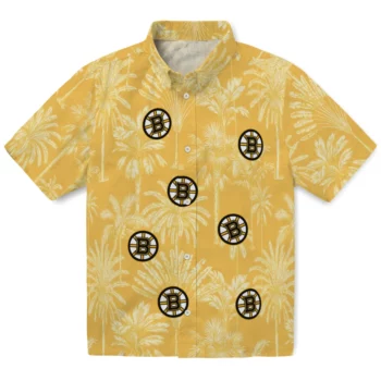 Boston Bruins Hawaiian Shirt - Vintage Palm Tree