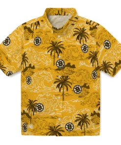 Boston Bruins Hawaiian Shirt - Wave Palm