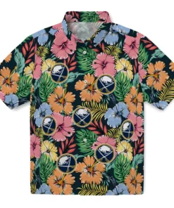 Buffalo Sabres Hawaiian Shirt - Brilliant Hibiscus Garden