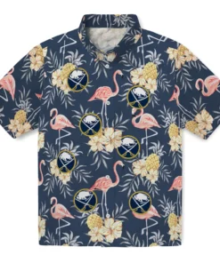 Buffalo Sabres Hawaiian Shirt - Flamingo Hibiscus