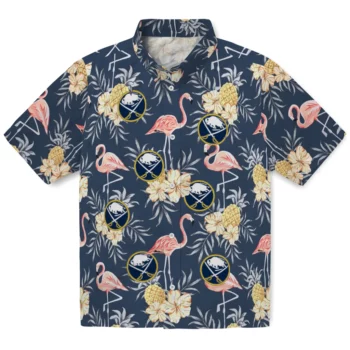 Buffalo Sabres Hawaiian Shirt - Flamingo Hibiscus