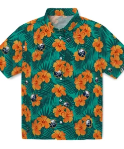 Buffalo Sabres Hawaiian Shirt - Hibiscus and Palm Leaves