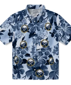Buffalo Sabres Hawaiian Shirt - Hibiscus Arrangement