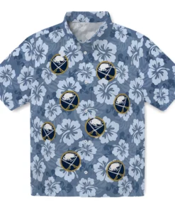Buffalo Sabres Hawaiian Shirt - Hibiscus Cluster