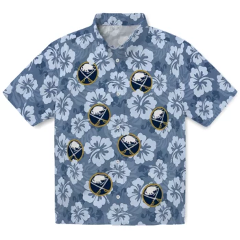 Buffalo Sabres Hawaiian Shirt - Hibiscus Cluster