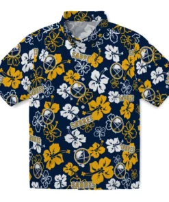 Buffalo Sabres Hawaiian Shirt - Hibiscus Flower Design