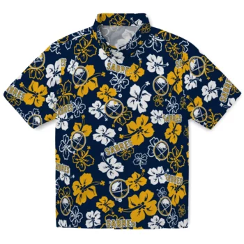 Buffalo Sabres Hawaiian Shirt - Hibiscus Flower Design