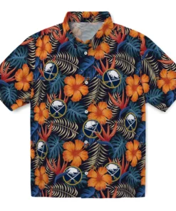 Buffalo Sabres Hawaiian Shirt - Hibiscus Foliage