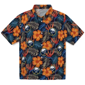 Buffalo Sabres Hawaiian Shirt - Hibiscus Foliage