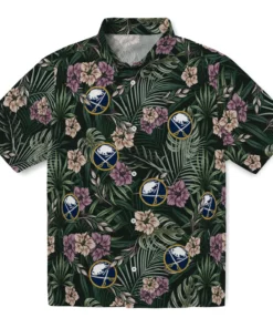 Buffalo Sabres Hawaiian Shirt - Hibiscus Leaves Pattern