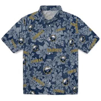 Buffalo Sabres Hawaiian Shirt - Hibiscus Oasis