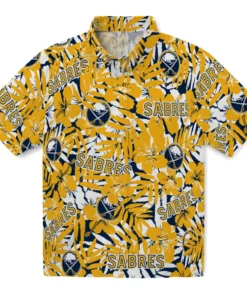 Buffalo Sabres Hawaiian Shirt - Hibiscus Overlay